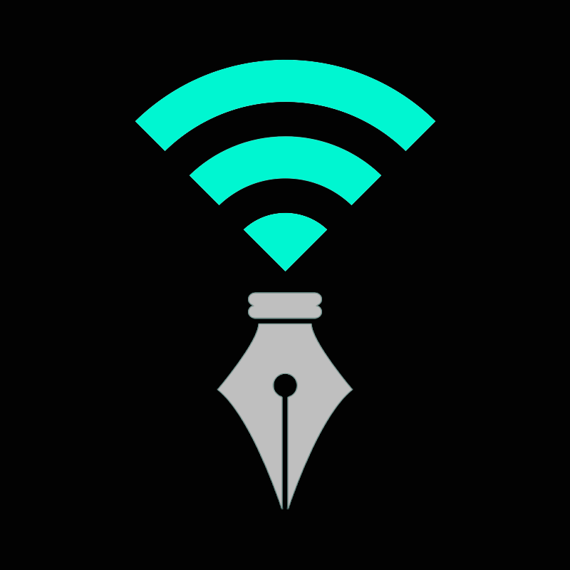 Tim Peckover favicon - pen with wifi